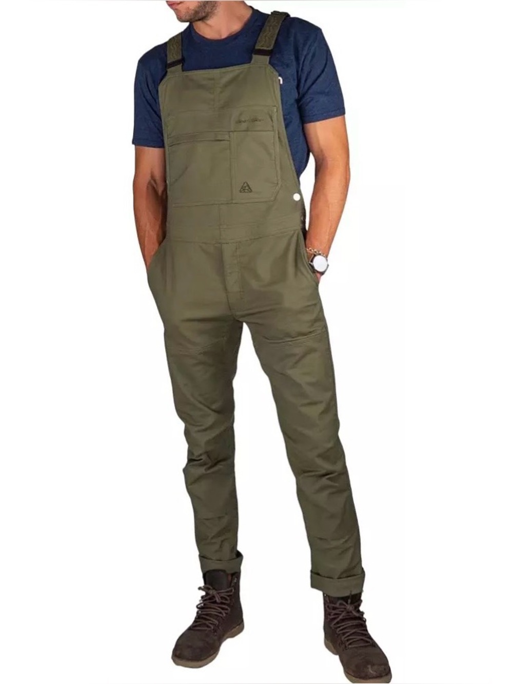 Men’s LIVSN Flex Canvas Overalls | Olive Green | Size 32x34